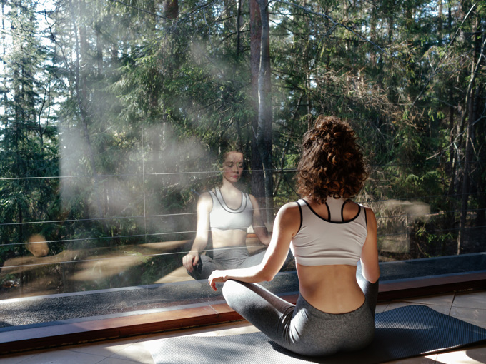 Female Doing Yoga Exercise