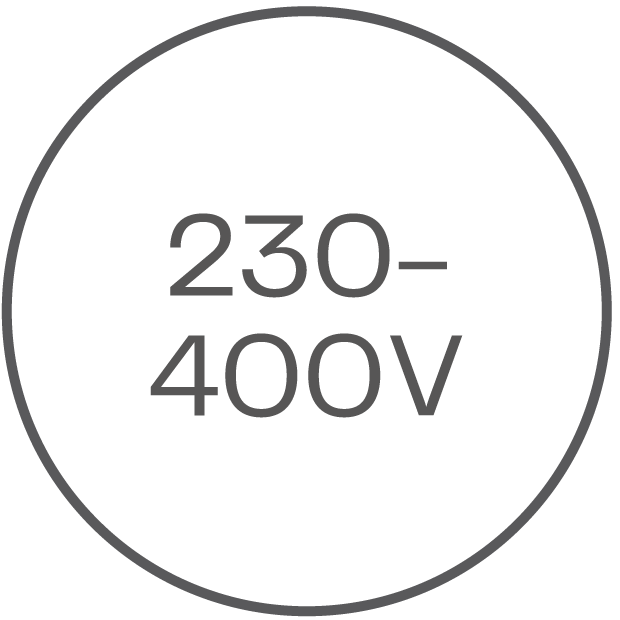 
230 - 400V rated voltage